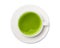 Cup of green tea matcha isolated on white background, Top view with clipping path