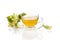 Cup of healthy herbal linden tea.