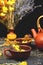 Cup of herbal tea - tutsan, sagebrush, oregano, helichrysum, lavender