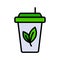The cup with herbs, linear icon. Naturopathy Therapy Vector Line Icon. Naturopathy Medication Linear Pictogram