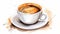 cup of hot aromatic espresso coffee on white background. Cup of coffee on white. generative ai