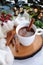 A Cup of Hot Chocolate with Christmas Decoartion