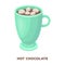 A cup of hot chocolate.Different types of coffee single icon in cartoon style vector symbol stock illustration web.