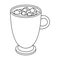 A cup of hot chocolate. Different types of coffee single icon in outline style vector symbol stock illustration web.