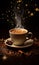 a cup of hot coffee against cozy the backdrop of a Christmas atmosphere 3