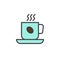 Cup of hot Coffee filled outline icon