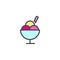 Cup of ice cream filled outline icon