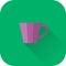 Cup icon. Vector. Flat design with long shadow.