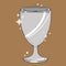 Cup icon. Vector illustration of the award in the form of a cup with large handles. Hand drawn cup for winning the competition