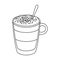 A cup of latte.Different types of coffee single icon in outline style vector symbol stock illustration web.