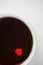 Cup of love, coffe with red heart. Valentine`s day. Morning.