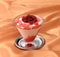 Cup with mascarpone and wild strawberries