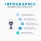 Cup, Medal, Prize, Trophy Solid Icon Infographics 5 Steps Presentation Background