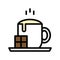 Cup of milk and chocolate vector, Beverage filled icon editable stroke