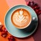 A cup of morning latte, invigorating coffee, coffee break - AI generated image