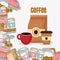 Cup paper bag takeaway cup bread milk fresh beverage coffee time