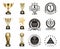 Cup Prizes Gold Collection Vector Illustration