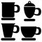 Cup and saucer icons on a white