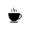 Cup with saucer and steaming hot drink icon