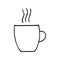 cup and steam icon. hot drink sketch hand drawn doodle style. , minimalism, monochrome. coffee, Tea.