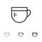 Cup, Tea, Coffee, Basic Bold and thin black line icon set