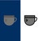 Cup, Tea, Coffee, Basic  Icons. Flat and Line Filled Icon Set Vector Blue Background