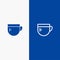Cup, Tea, Coffee, Basic Line and Glyph Solid icon Blue banner Line and Glyph Solid icon Blue banner