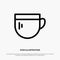 Cup, Tea, Coffee, Basic Line Icon Vector