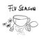 Cup of tea for flu season, natural medicines for illness, cold and sore throat