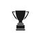 Cup trophy black isolated vector icon.