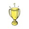 Cup winner. Cartoon isolated vector icon