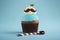 Cupacake with moustache garnished for Father\\\'s Day celebration. AI generative