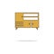 Cupboard color thin line icon.Vector illustration