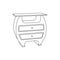 Cupboard icon line simple furniture design, element graphic illustration template