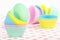 Cupcake baking cups in pastel colors