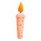 Cupcake candle icon, cartoon style