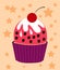 Cupcake Cherry Vector