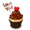 Cupcake Choco Heart Love You