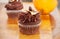 Cupcake chocolate and orange