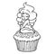Cupcake cream fairy. Cute girl on cupcake