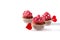 Cupcake decorated with sugar hearts and a cupid arrow for Valentine`s Day