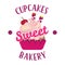 Cupcake dessert logo.