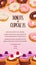 Cupcake and donut pastry dessert banner design