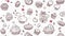 Cupcake doodle seamless pattern. Vector hand drawn illustration