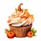 Cupcake Frosting Pumpkins Sticker Illustration