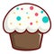 Cupcake garnished with sprinkles icon