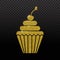 Cupcake glitter icon isolated on background