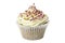 Cupcake with Gold Stars and Clipping Path