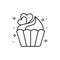 Cupcake, heart icon. Simple line, outline vector of love icons for ui and ux, website or mobile application