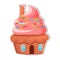 Cupcake House with Chimney On Creamy Roof Vector